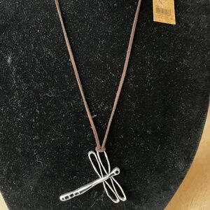 COURAGE Dragonfly Necklace with leather cord